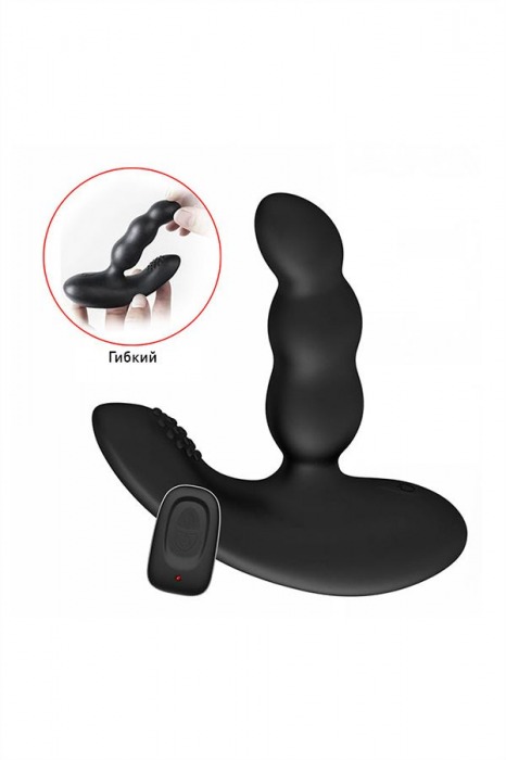 Черный силиконовый стимулятор простаты Levett Nitoc с пультом ДУ - Levett - в Красноярске купить с доставкой