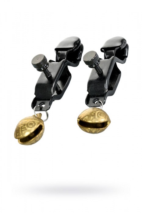 Черно-золотистые зажимы для сосков TOYFA Theatre - ToyFa - купить с доставкой в Красноярске