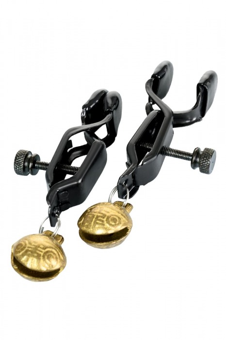 Черно-золотистые зажимы для сосков TOYFA Theatre - ToyFa - купить с доставкой в Красноярске