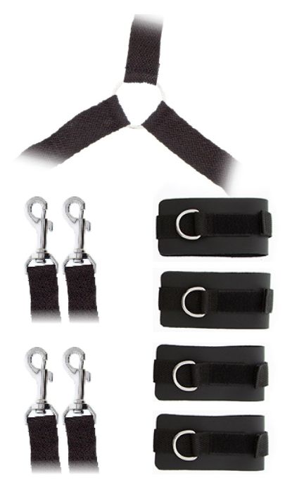 Комплект наручников и поножей LUXURIOUS BED RESTRAINT CUFF SET - Blush Novelties - купить с доставкой в Красноярске