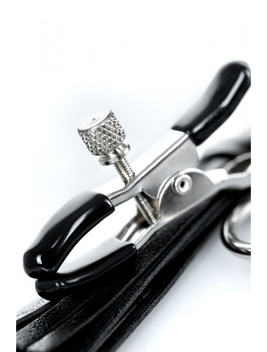 Черно-серебристые зажимы для сосков Theatre с кисточками - ToyFa - купить с доставкой в Красноярске