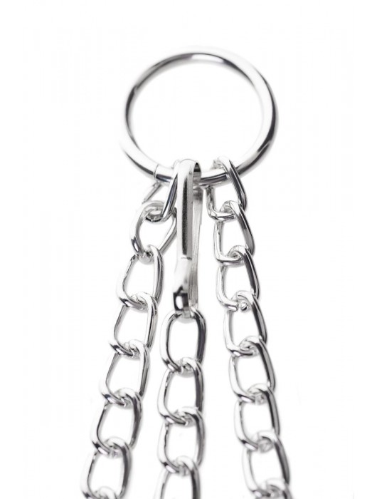 Черно-серебристые зажимы для сосков с кольцом для пениса TOYFA Metal - ToyFa - купить с доставкой в Красноярске