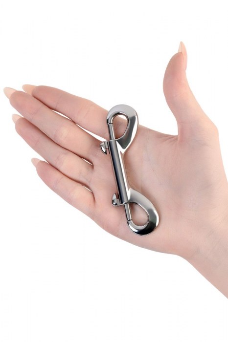 Серебристый двухсторонний карабин TOYFA Metal - ToyFa - купить с доставкой в Красноярске